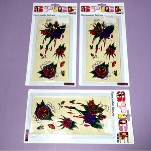 NWT Vintage 1997 Spice Girls Temporary Tattoos Rose Removable Set of 3 90s Merch